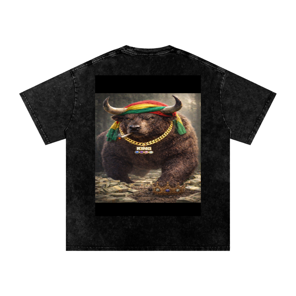 Snow Washed Oversized Cotton T-Shirt
